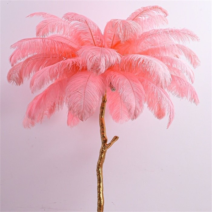 Дизайнерский торшер-пальма из страусиных перьев «Ostrich Pink» (Hollywood Luxury Edition) 10088 - Onlainsale HOME