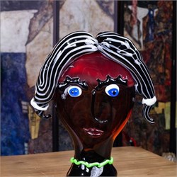 стеклянная скульптура женской головы, Мурано, в стиле Пабло Пикассо 10113