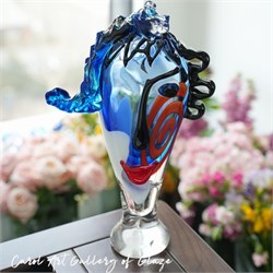 стеклянная скульптура в форме лица -головы 10134