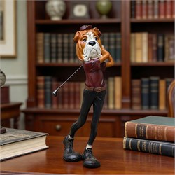 декоративная статуэтка бульдога-гольфиста 10153