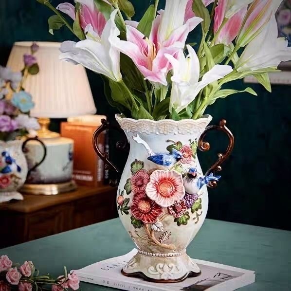 Дизайнерская керамическая ваза с птицами Paradise Birds 10205 - Onlainsale HOME