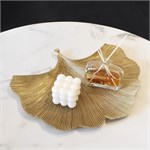 Декоративное блюдо поднос Лист Гинкго золото 10259 - Onlainsale HOME