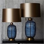 Настольная лампа Ocean Bubble Gold Murano Blue 10038 - Onlainsale HOME