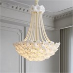 Дизайнерская хрустальная люстра с цветами Fleur Blanche 10230 - Onlainsale HOME