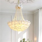Дизайнерская хрустальная люстра с цветами Fleur Blanche 10230 - Onlainsale HOME