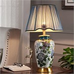 Дизайнерская керамическая настольная лампа Hortensia Blue 10231 - Onlainsale HOME